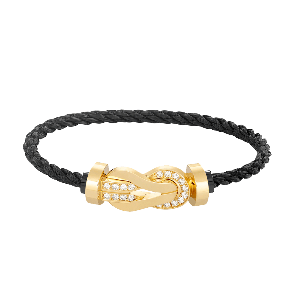 ¡®Imperial¡¯CHANCE LARGE 8 FIGURE BUCKLE HALF DIAMOND BRACELET GOLD