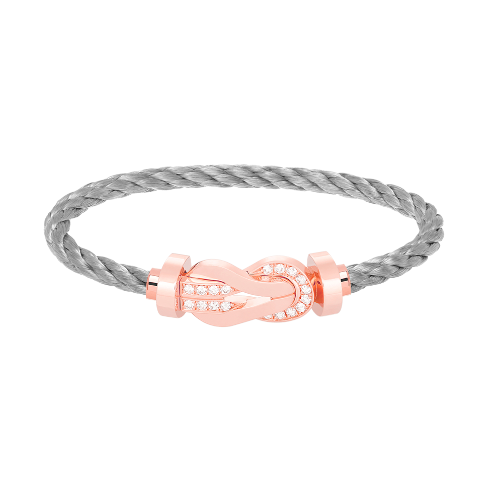 ¡®Imperial¡¯CHANCE LARGE 8 FIGURE BUCKLE HALF DIAMOND BRACELET ROSE GOLD