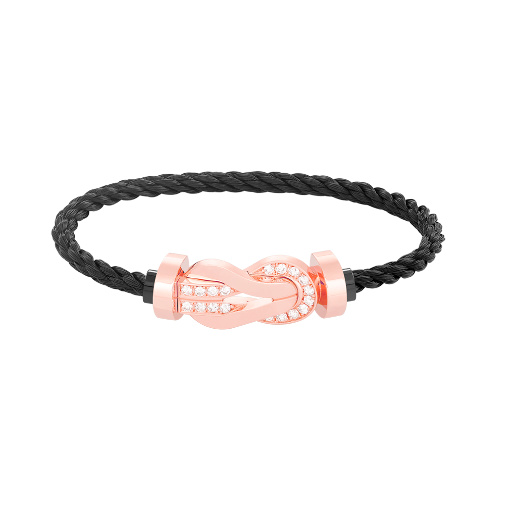 ¡®Imperial¡¯CHANCE LARGE 8 FIGURE BUCKLE HALF DIAMOND BRACELET ROSE GOLD