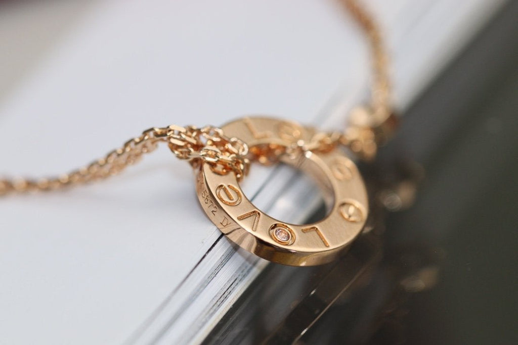 ¡®Imperial¡¯LOVE NECKLACE ADJUSTABLE ROSE GOLD 2 DIAMOND