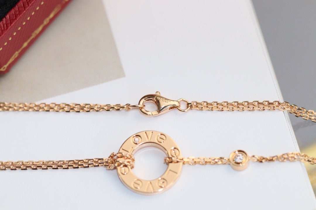 ¡®Imperial¡¯LOVE NECKLACE ADJUSTABLE ROSE GOLD 2 DIAMOND