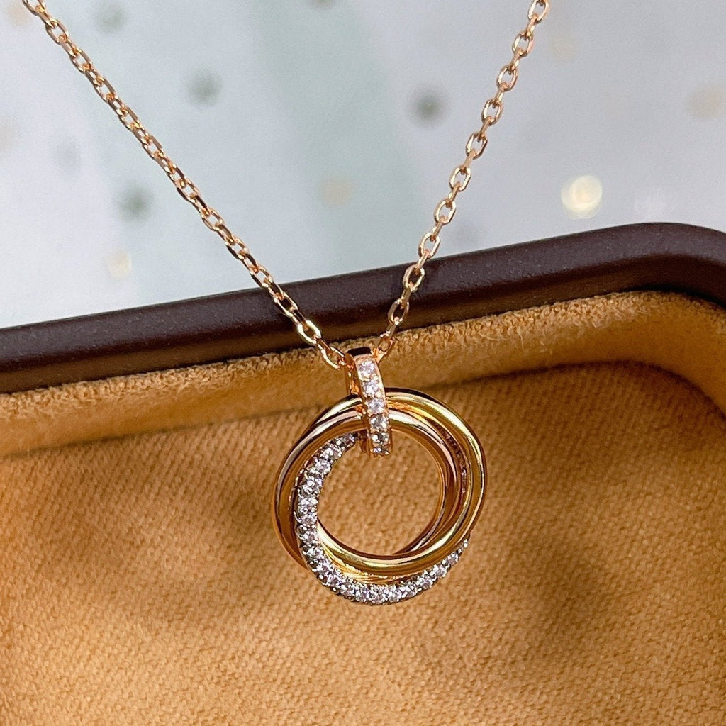 ¡®Imperial¡¯TRINITY NECKLACE SILVER GOLD PINK GOLD DIAMONDS