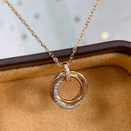 ¡®Imperial¡¯TRINITY NECKLACE SILVER GOLD PINK GOLD DIAMONDS