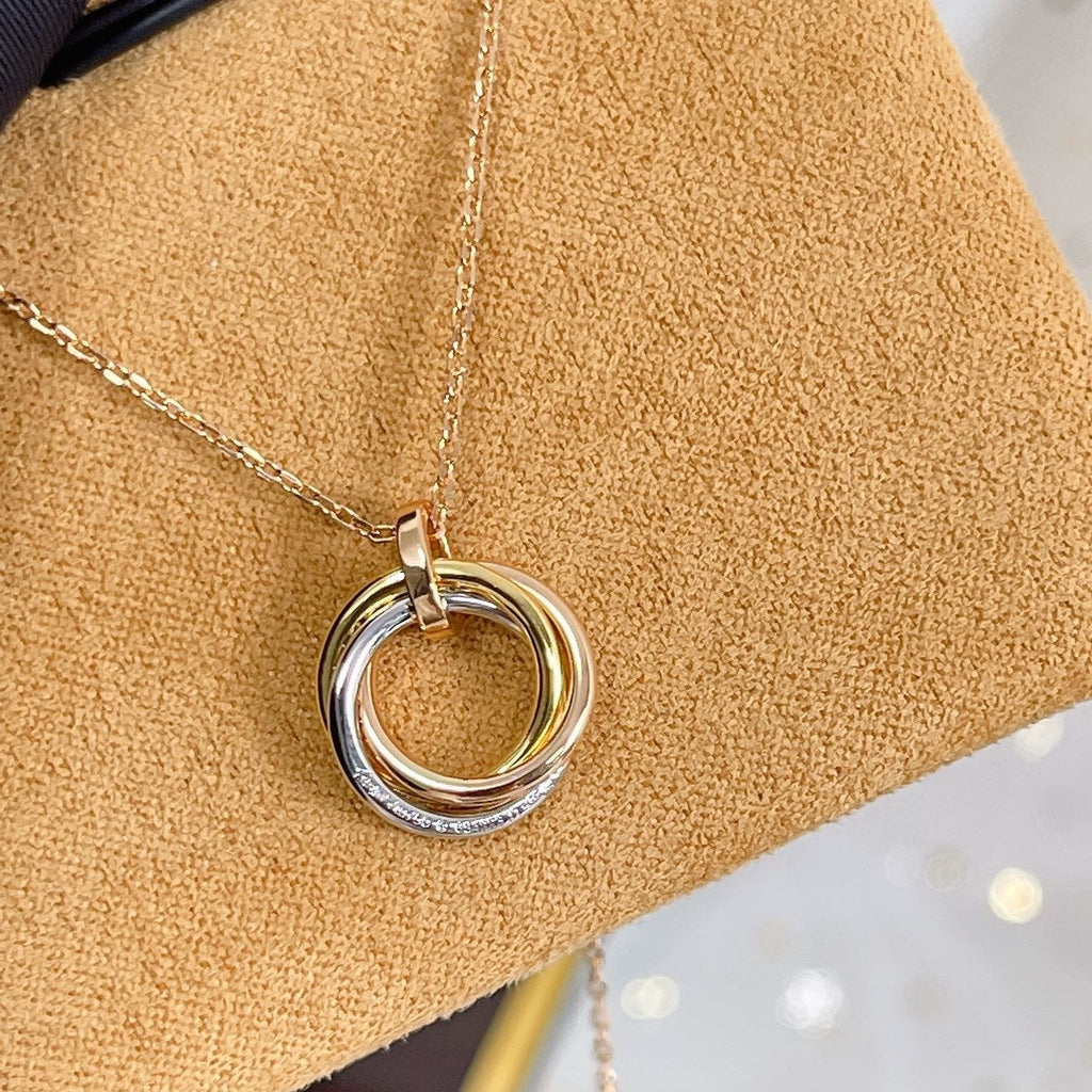 ¡®Imperial¡¯TRINITY NECKLACE SILVER GOLD PINK GOLD DIAMONDS