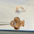 ¡®Imperial¡¯CLOVER MEDIUM 1 MOTIFS GRAY MOP  DIAMOND EARRINGS
