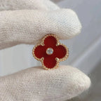 ¡®Imperial¡¯CLOVER MEDIUM 1 MOTIFS CARNELIAN  DIAMOND earrings