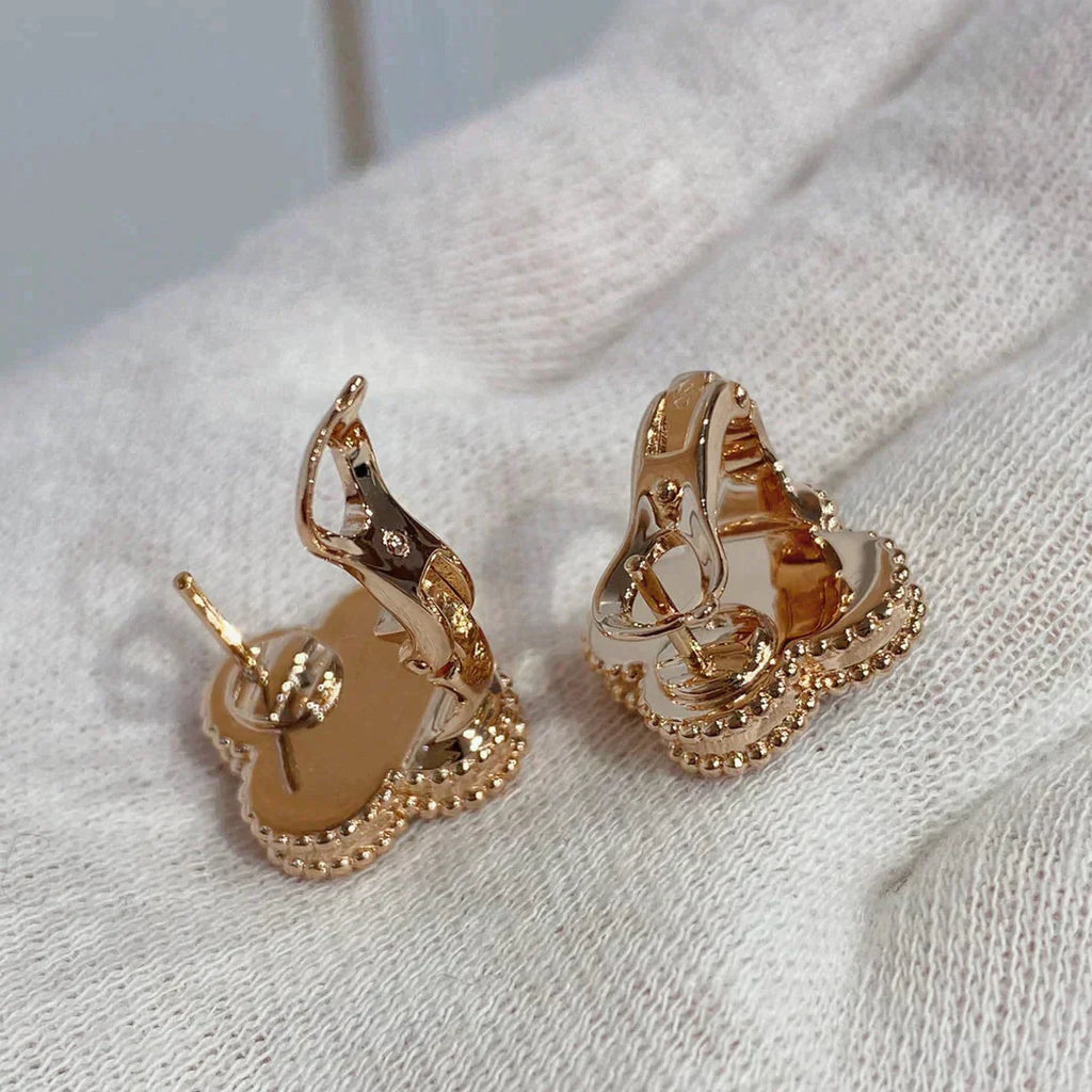¡®Imperial¡¯CLOVER MEDIUM 1 MOTIFS CARNELIAN  DIAMOND earrings