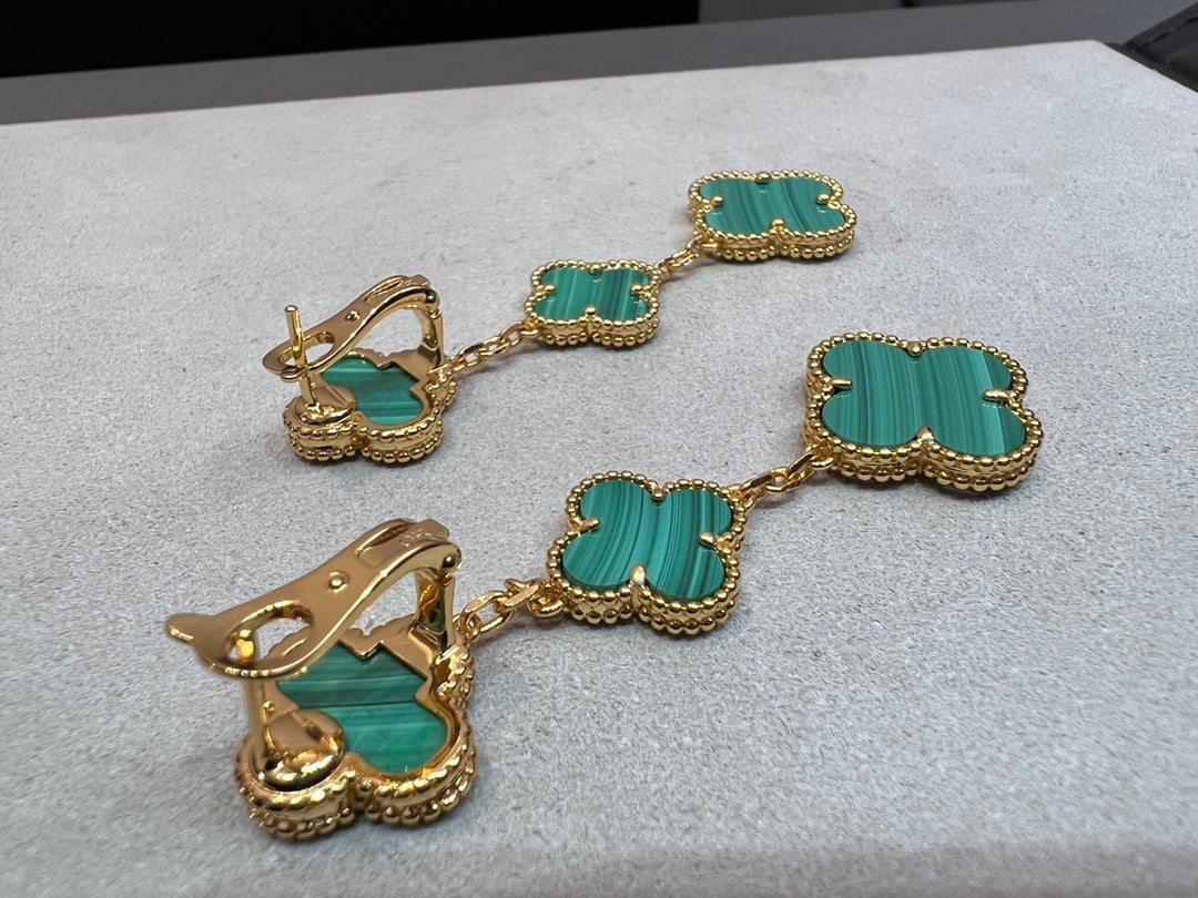 ¡®Imperial¡¯CLOVER MALACHITE 3 MOTIFS GOLD