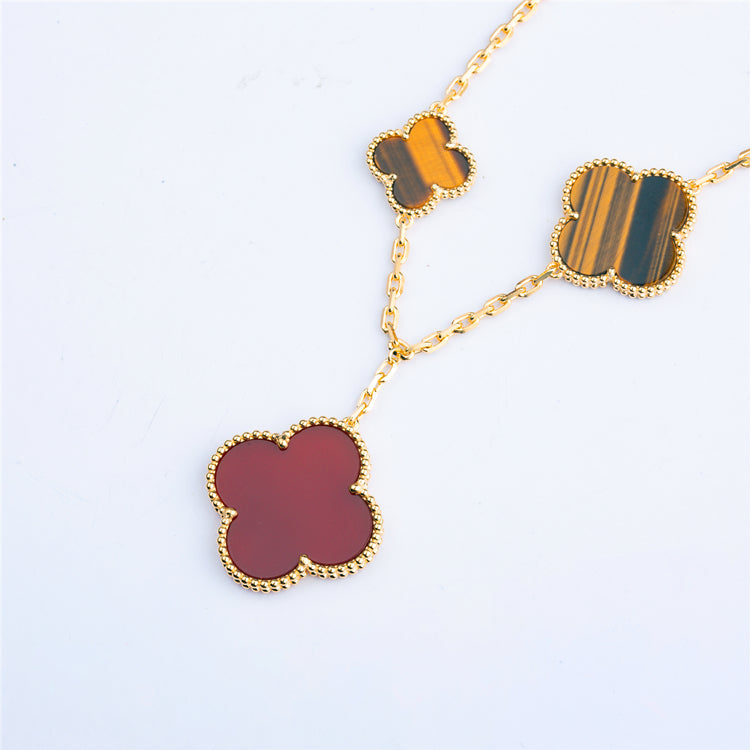 ¡®Imperial¡¯CLOVER BRACELET 5 MOTIFS CARNELIAN TIGER EYE