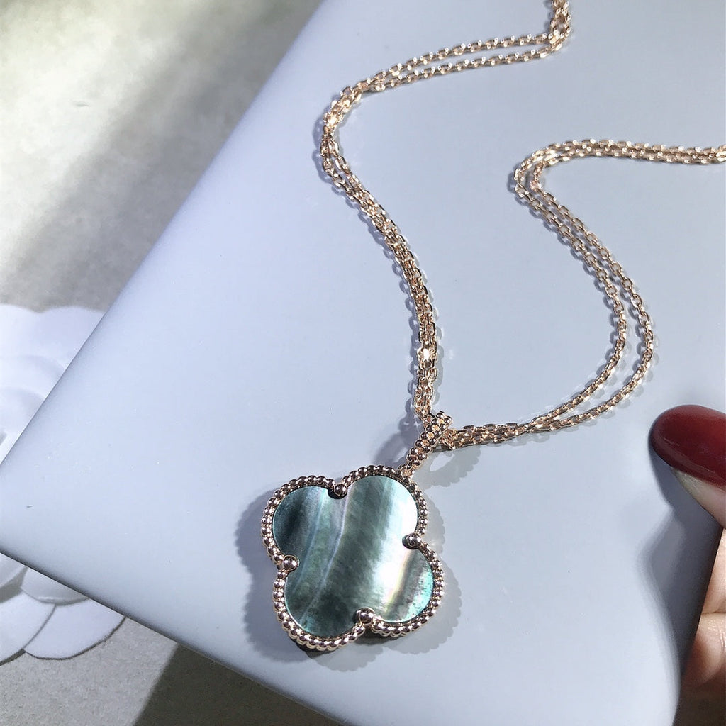 ¡®Imperial¡¯CLOVER 25MM GOLD DARK MOP BIG CLOVER NECKLACE