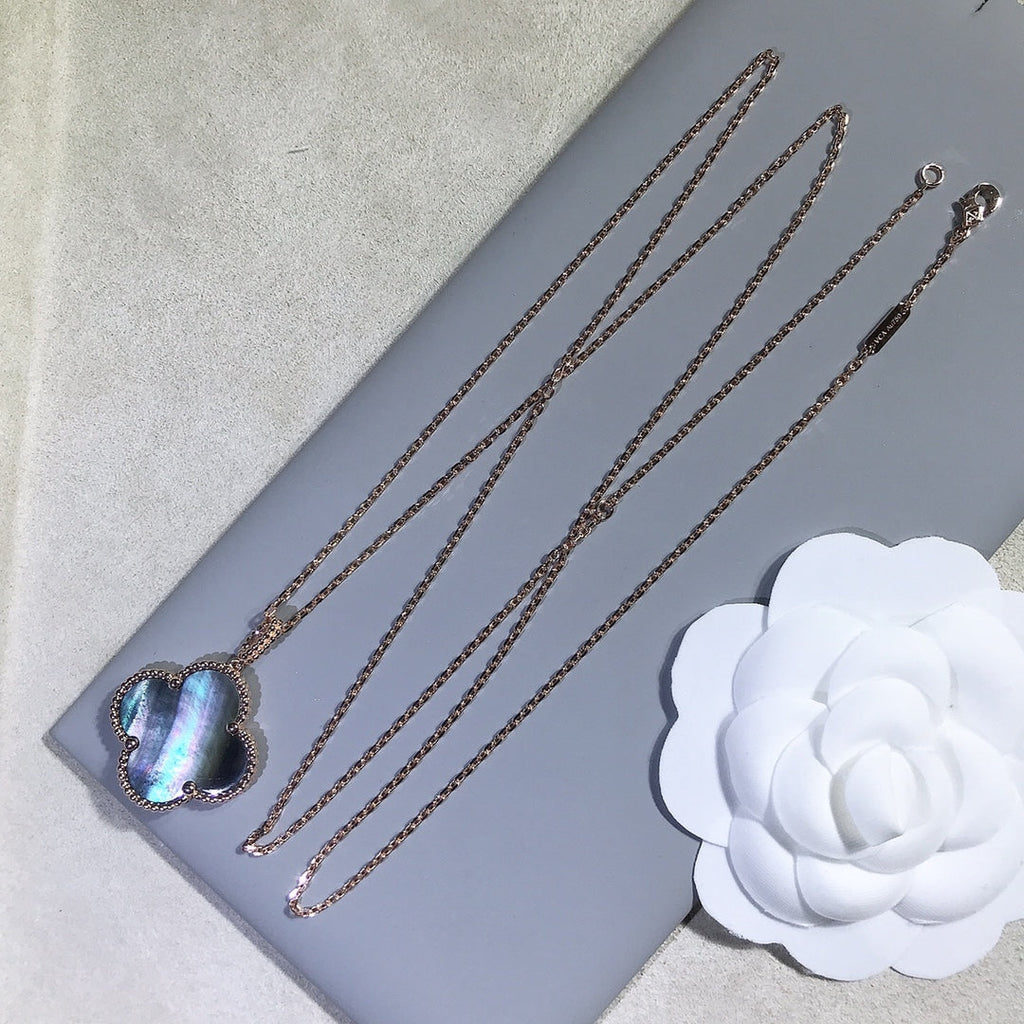 ¡®Imperial¡¯CLOVER 25MM GOLD DARK MOP BIG CLOVER NECKLACE