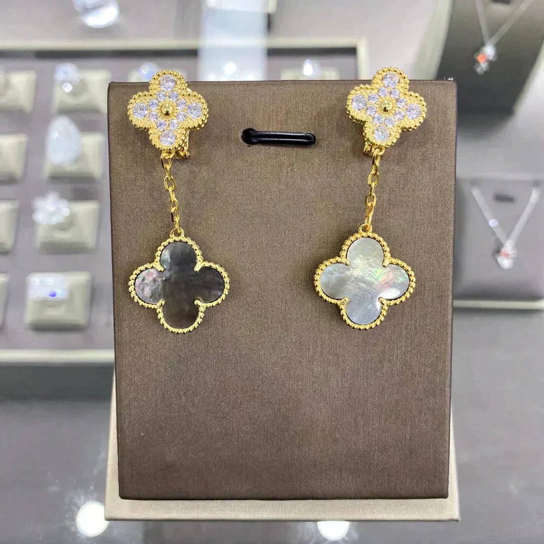 ¡®Imperial¡¯CLOVER  2 MOTIFS  DIAMOND  EARRINGS (MULTIPLE CHOICESç´