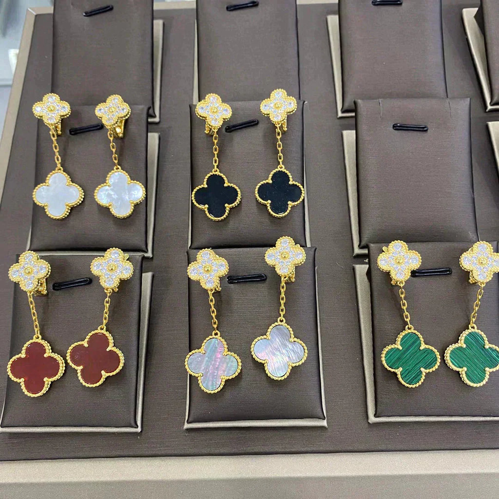 ¡®Imperial¡¯CLOVER  2 MOTIFS  DIAMOND  EARRINGS (MULTIPLE CHOICESç´