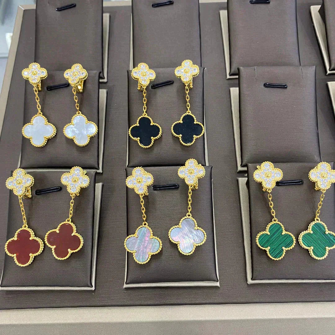 ¡®Imperial¡¯CLOVER  2 MOTIFS  DIAMOND  EARRINGS (MULTIPLE CHOICESç´