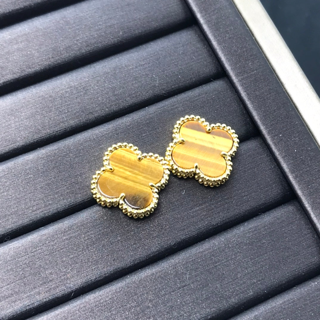 ¡®Imperial¡¯CLOVER MEDIUM 1 MOTIFS TIGER EYE EARRINGS