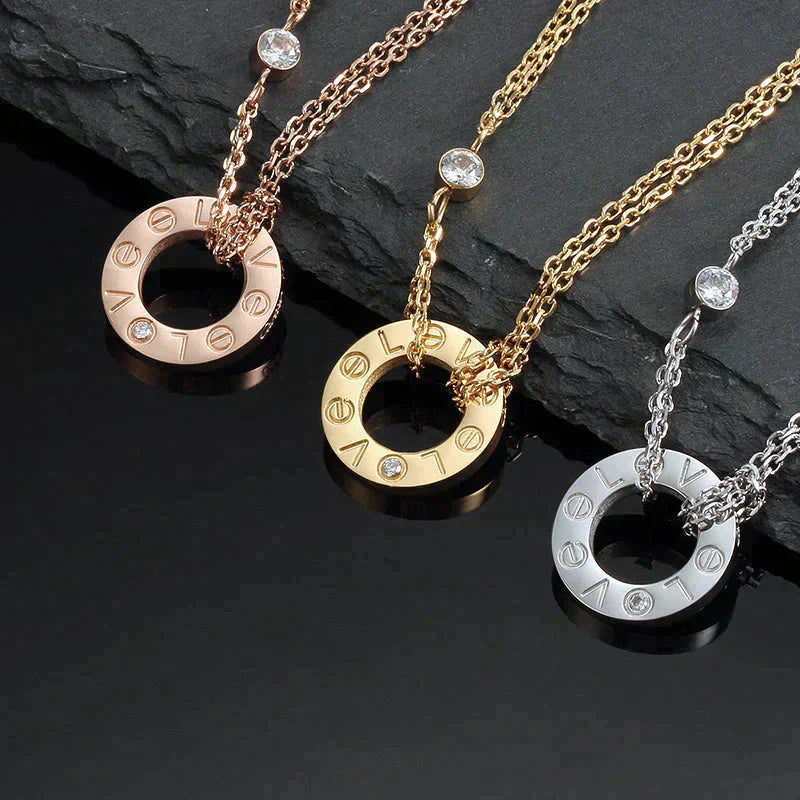 ¡®Imperial¡¯LOVE NECKLACE 16MM 2 DIAMONDS