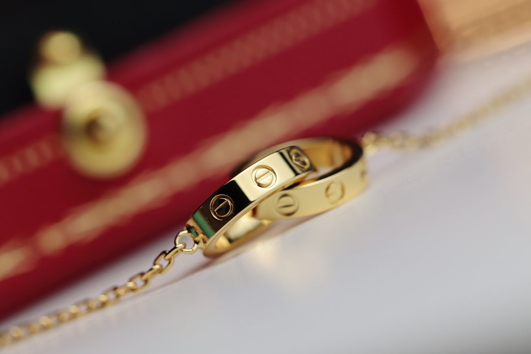 ¡®Imperial¡¯LOVE NECKLACE DOUBLE RING GOLD