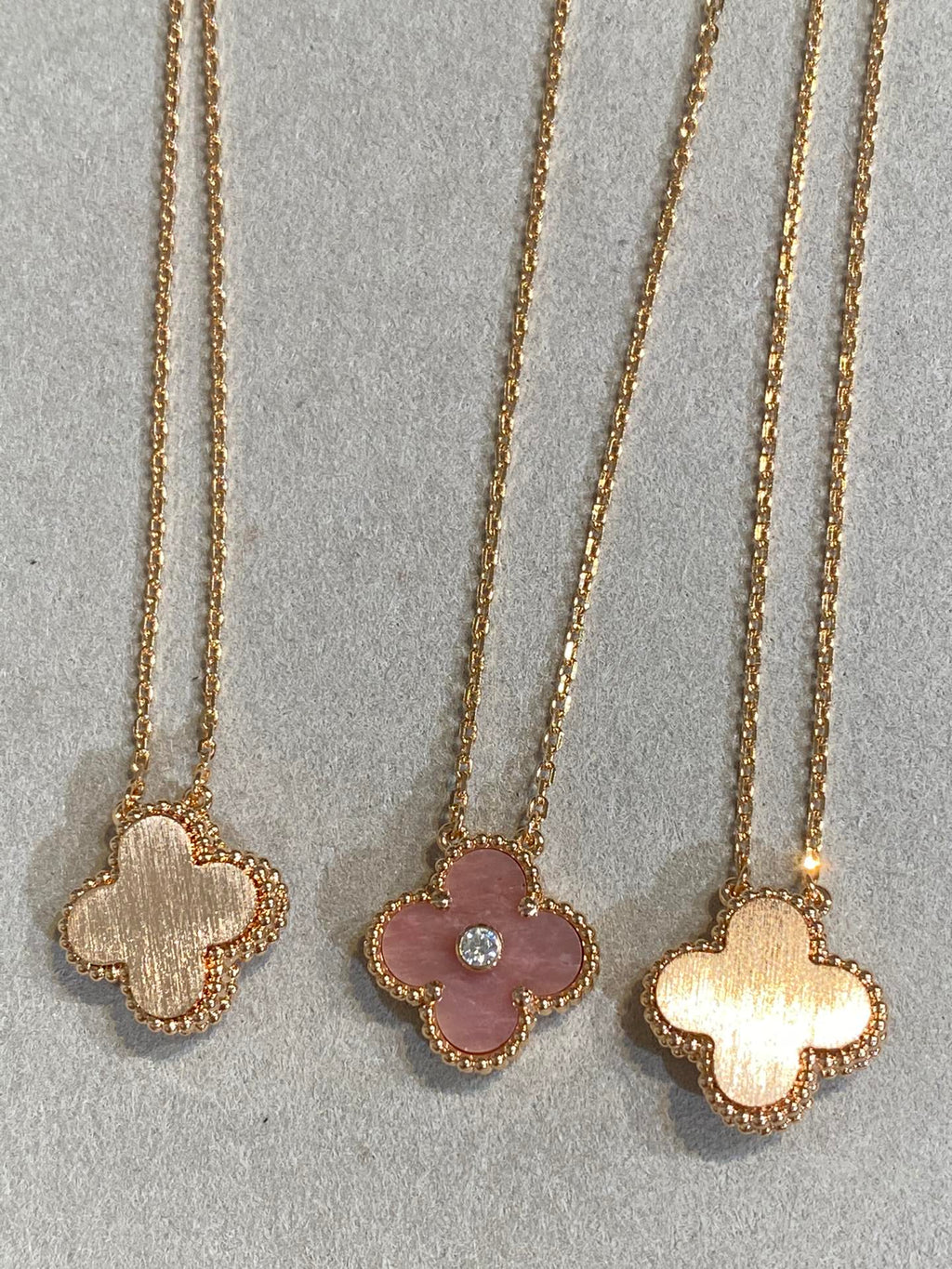 ¡®Imperial¡¯CLOVER 15MM DIAMOND RHODONITE NECKLACE
