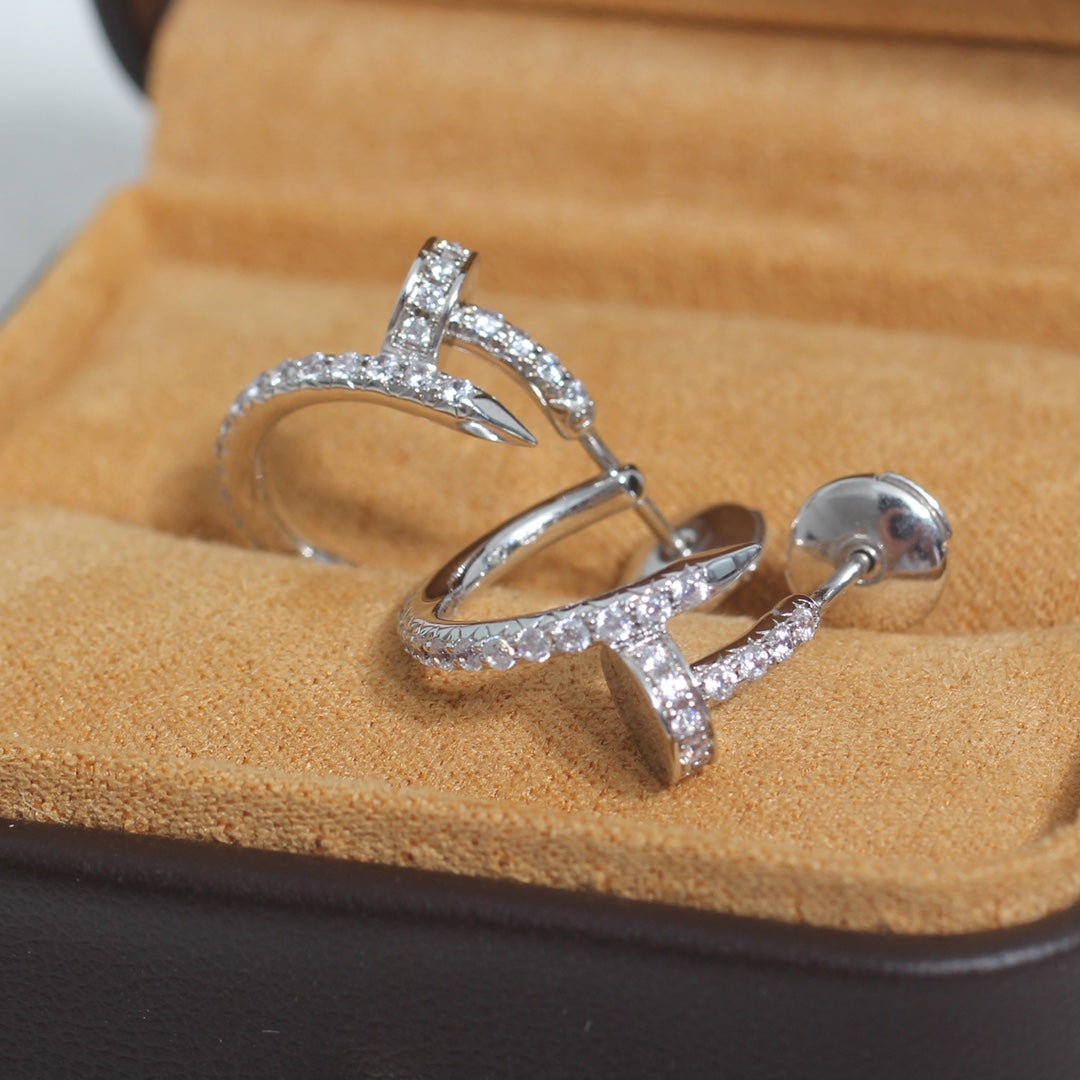 ¡®Imperial¡¯JUSTE EARRINGS 12.75MM SILVER DIAMOND