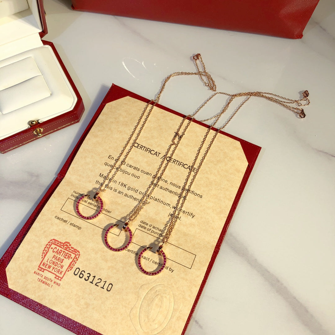 ¡®Imperial¡¯JUSTE NECKLACE GOLD RED DIAMONDS