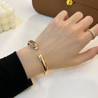 ¡®Imperial¡¯PANTHERE GOLD OPEN BRACELET