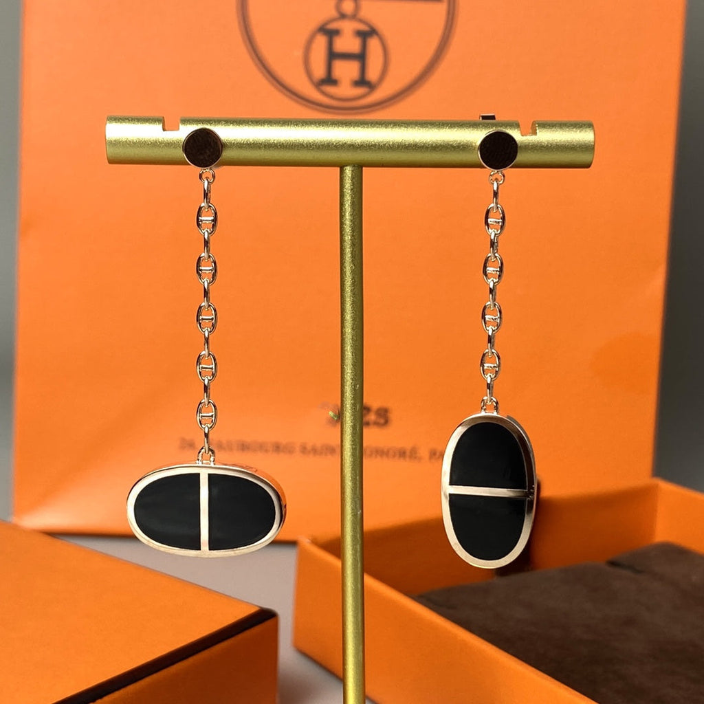 ¡®Imperial¡¯CHAINE VERSO BLACK CERAMIC EARRINGS