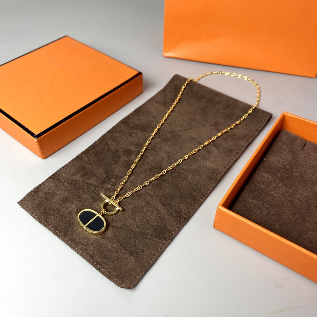 ¡®Imperial¡¯CHAINE VERSO BLACK CERAMIC NECKLACE