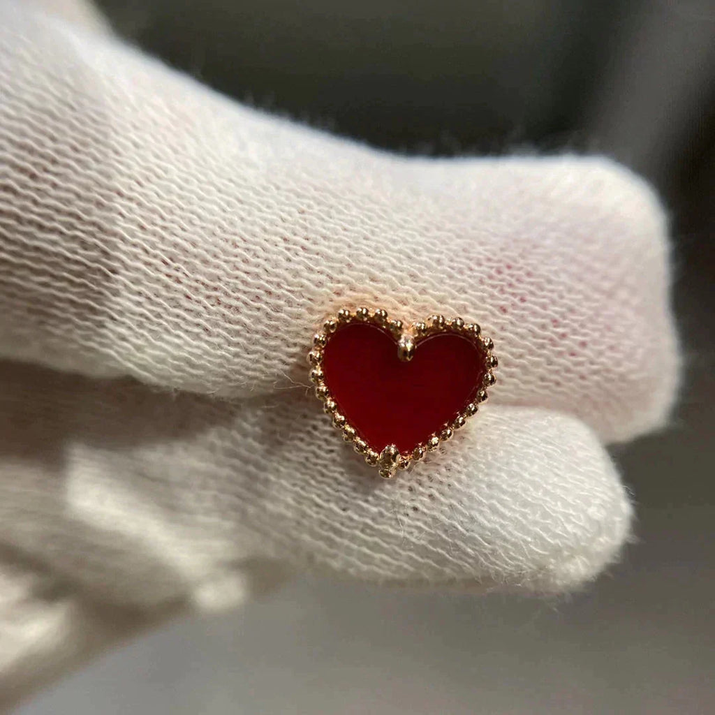 ¡®Imperial¡¯HEART CARNELIAN STUD EARRINGS