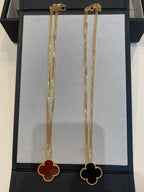 ¡®Imperial¡¯CLOVER 25MM NECKLACE GOLD CARNELIAN
