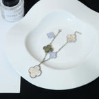 ¡®Imperial¡¯CLOVER BRACELET 5 MOTIFS MOP CHALCEDONY SILVER