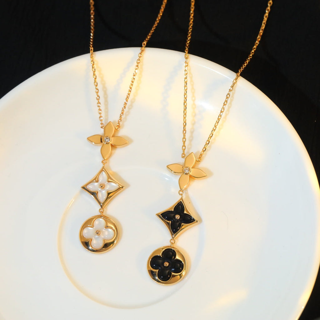¡®Imperial¡¯STAR AND SUN ONYX PINK GOLD NECKLACE