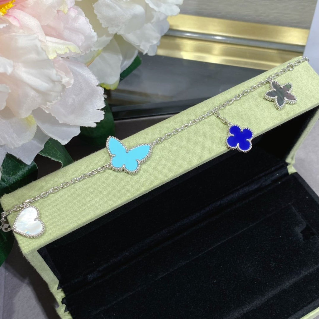 ¡®Imperial¡¯LUCKY SPRING SILVER BRACELET 4 MOTIF