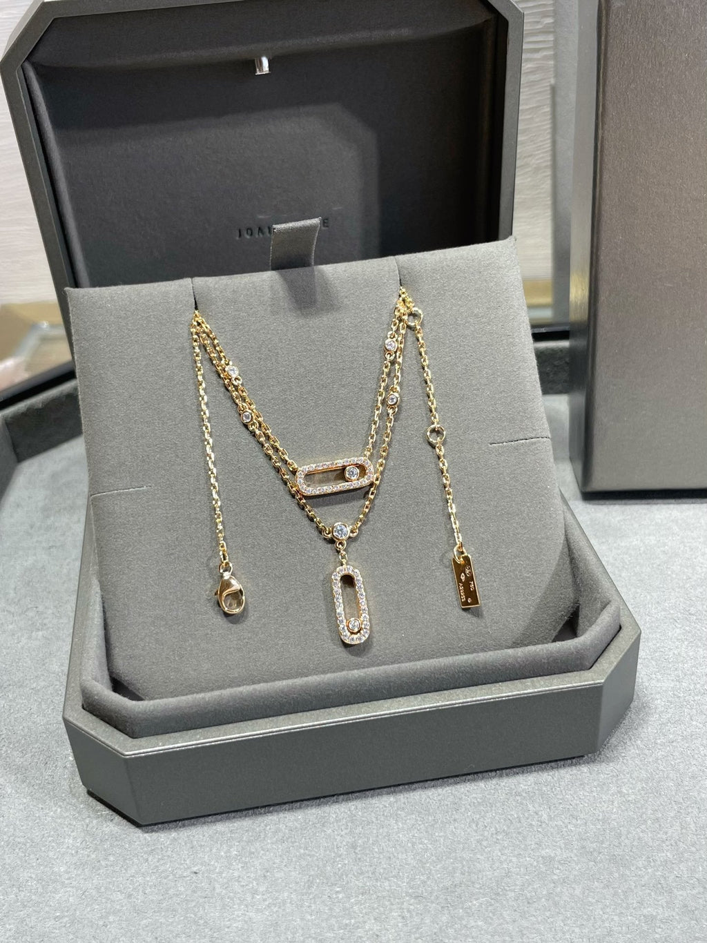 [Imperial Jewelrys]MOVE 2 ROW DIAMOND NECKLACE