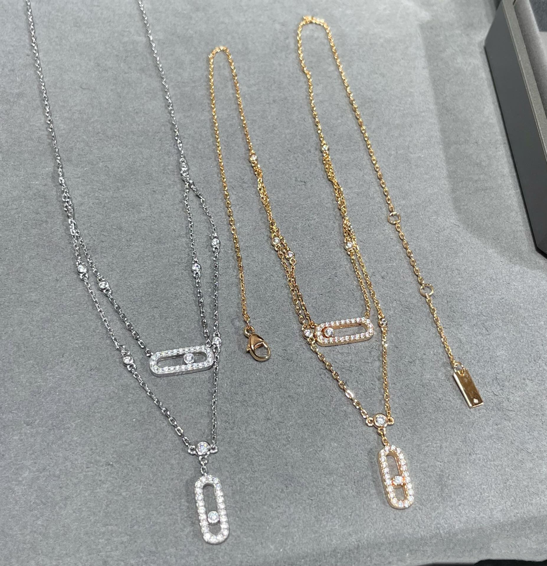 [Imperial Jewelrys]MOVE 2 ROW DIAMOND NECKLACE