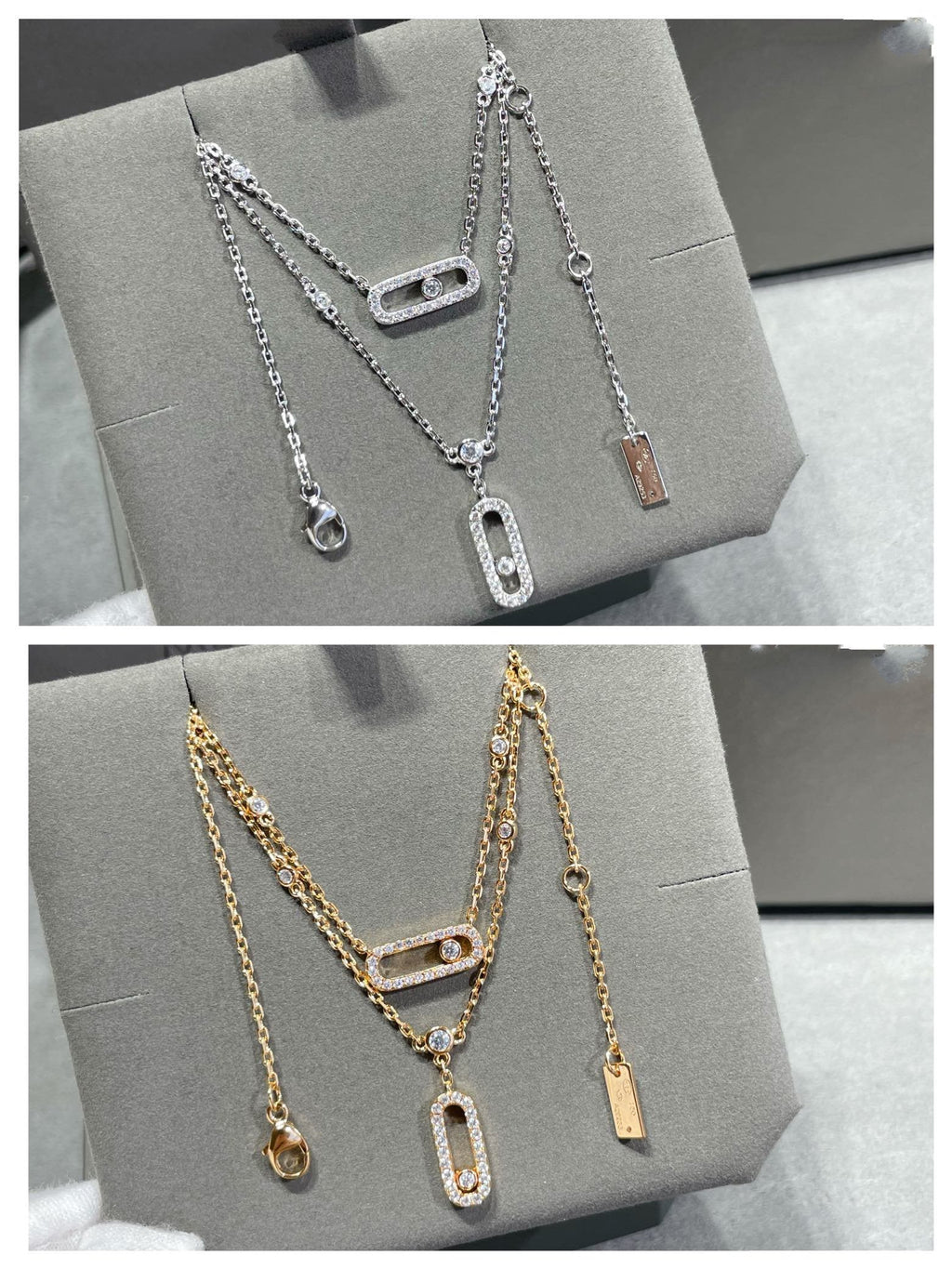 [Imperial Jewelrys]MOVE 2 ROW DIAMOND NECKLACE