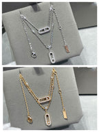 [Imperial Jewelrys]MOVE 2 ROW DIAMOND NECKLACE