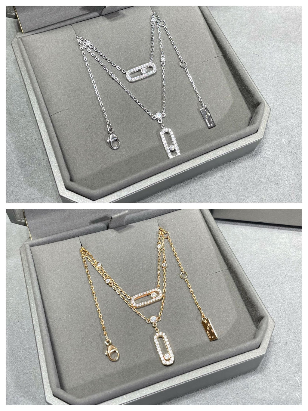[Imperial Jewelrys]MOVE 2 ROW DIAMOND NECKLACE