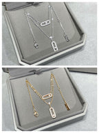 [Imperial Jewelrys]MOVE 2 ROW DIAMOND NECKLACE