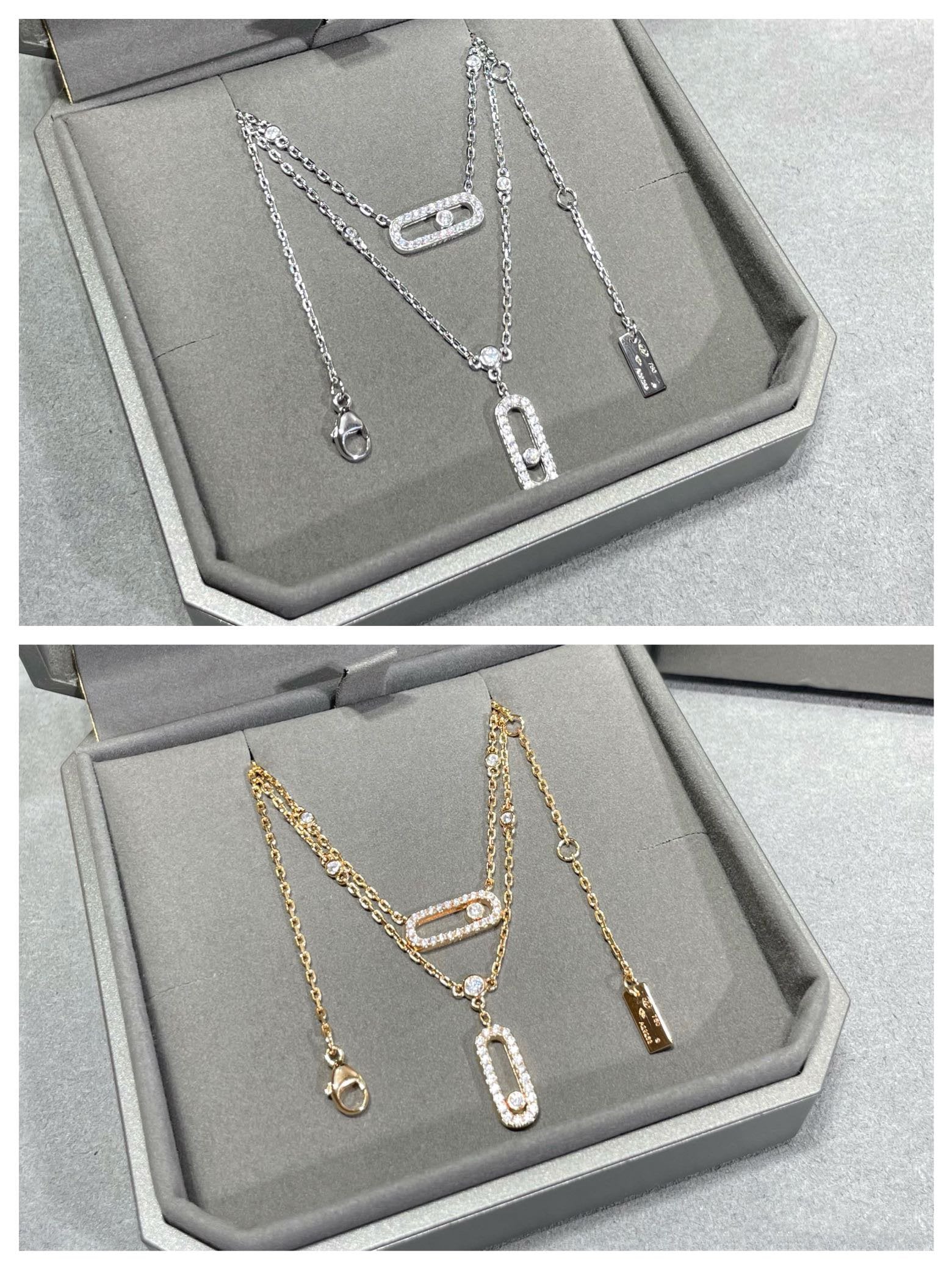 [Imperial Jewelrys]MOVE 2 ROW DIAMOND NECKLACE