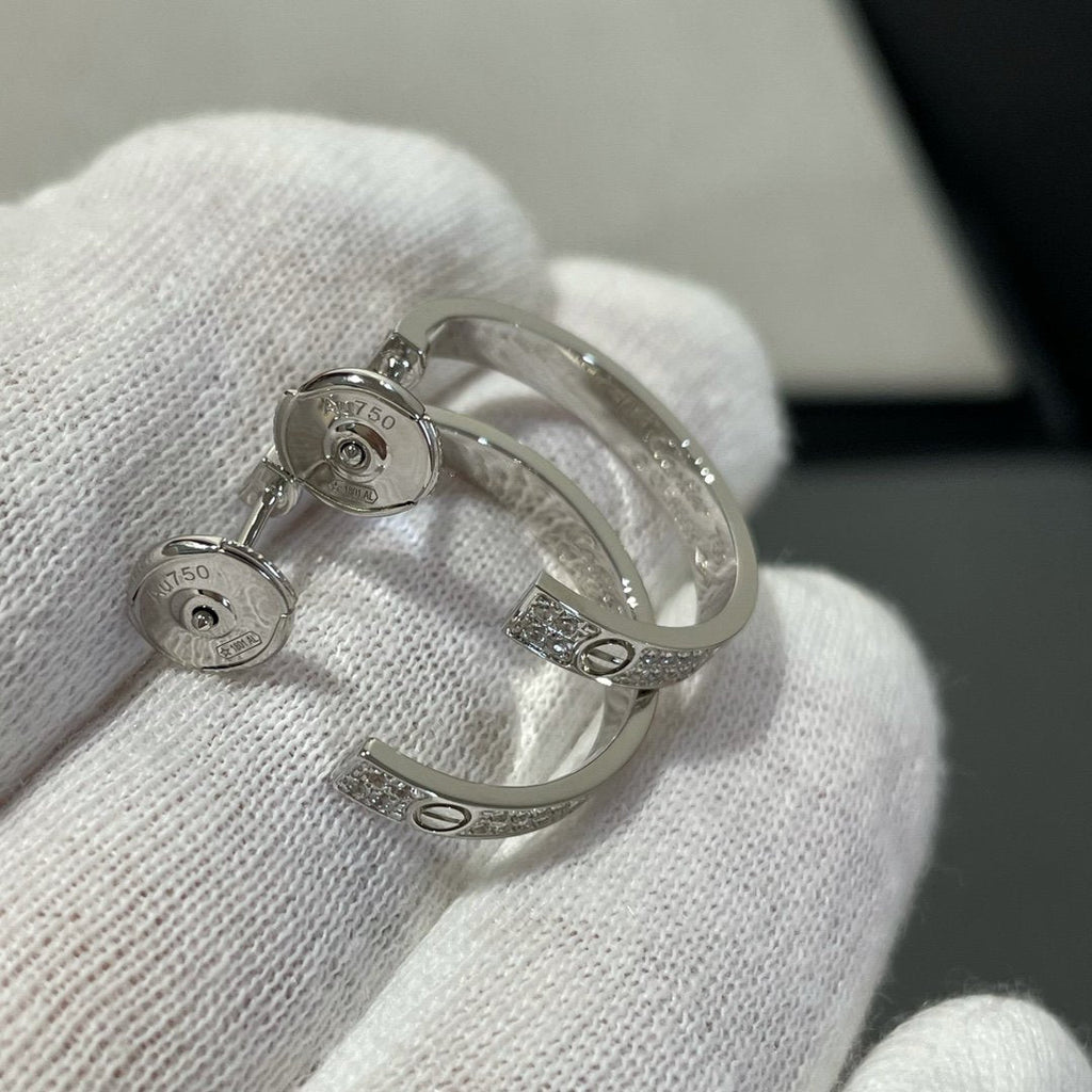 ¡®Imperial¡¯LOVE DIAMOND SILVER HOOP EARRINGS