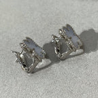 ¡®Imperial¡¯CLOVER CHALCEDONY SILVER STUD EARRINGS