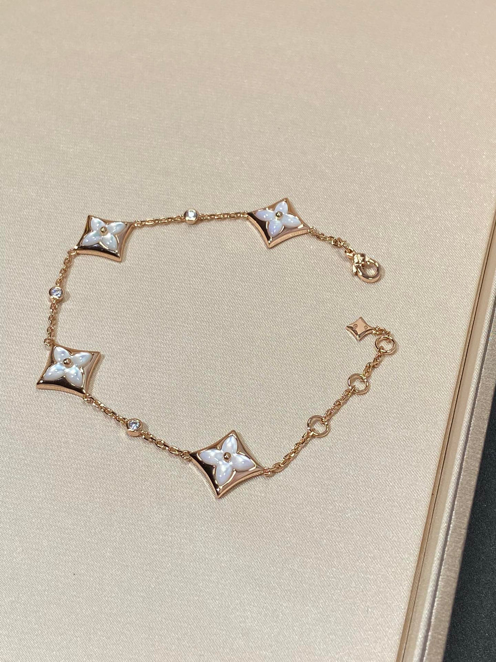 ¡®Imperial¡¯STAR 4 MOTIF MOP DIAMOND PINK GOLD BRACELET