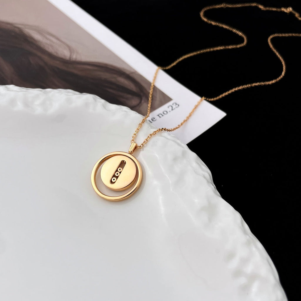 [Imperial Jewelrys]LUCKY MOVE MOP PINK GOLD NECKLACE