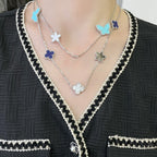 ¡®Imperial¡¯LUCKY CLOVER SILVER 11 MOTIF NECKLACE