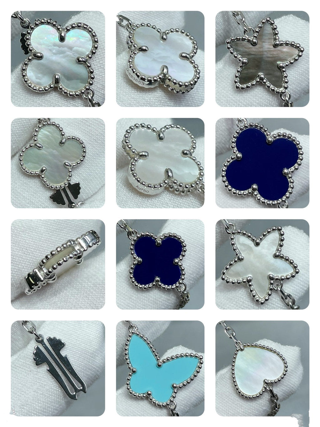 ¡®Imperial¡¯LUCKY CLOVER SILVER 11 MOTIF NECKLACE