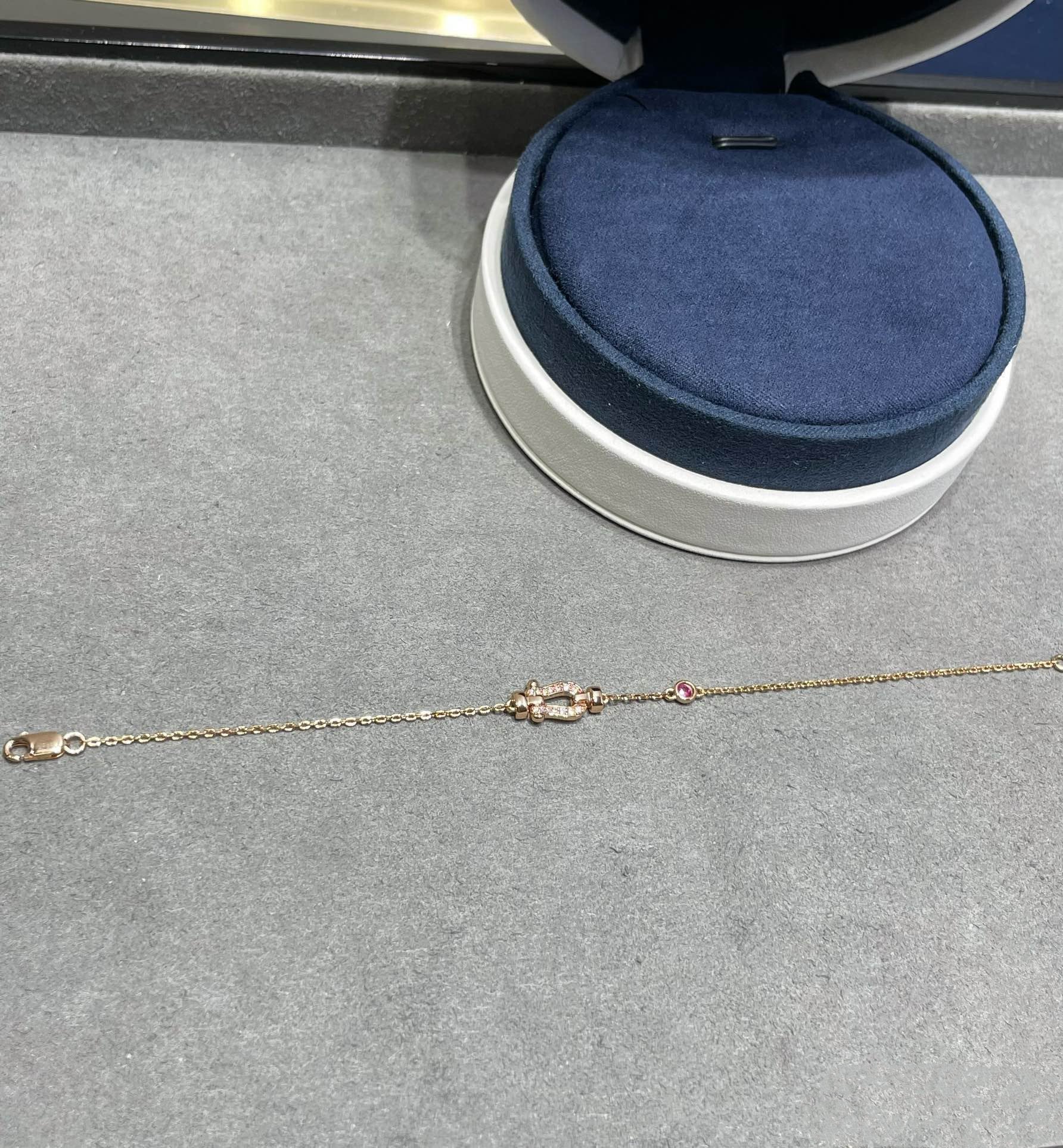 ¡®Imperial¡¯FORCE 10 DIAMOND CHAIN LINK PINK GOLD BRACELET