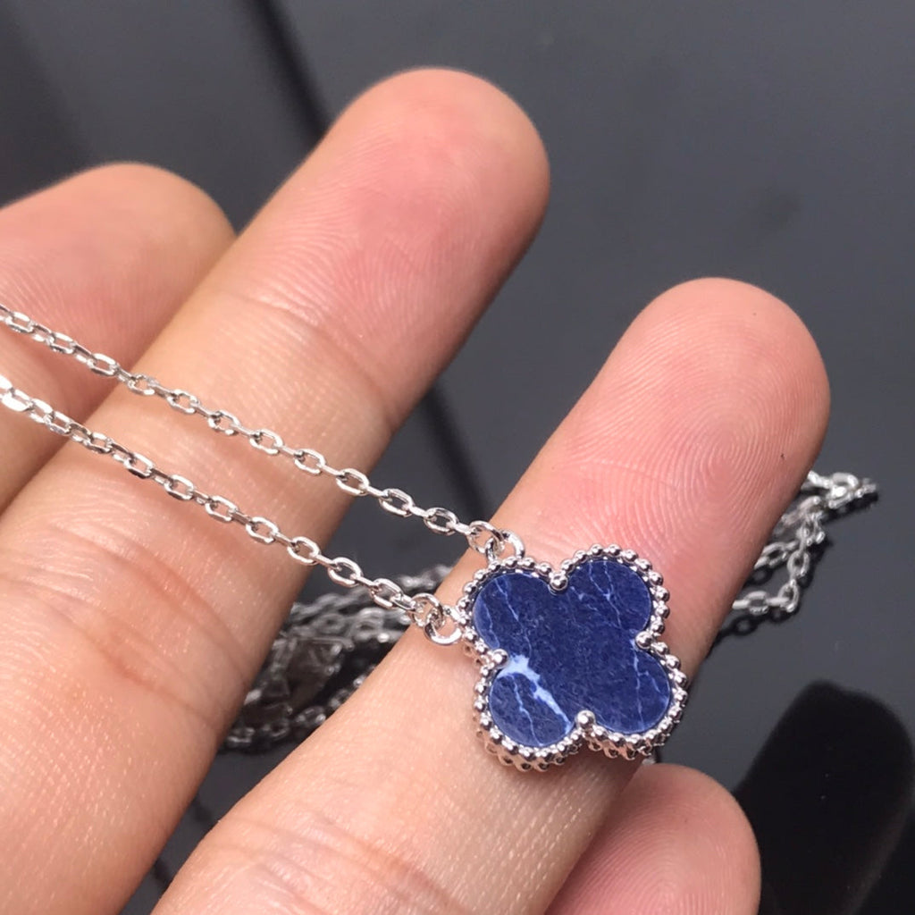 ¡®Imperial¡¯CLOVER PIETERSITE SILVER LONG NECKLACE