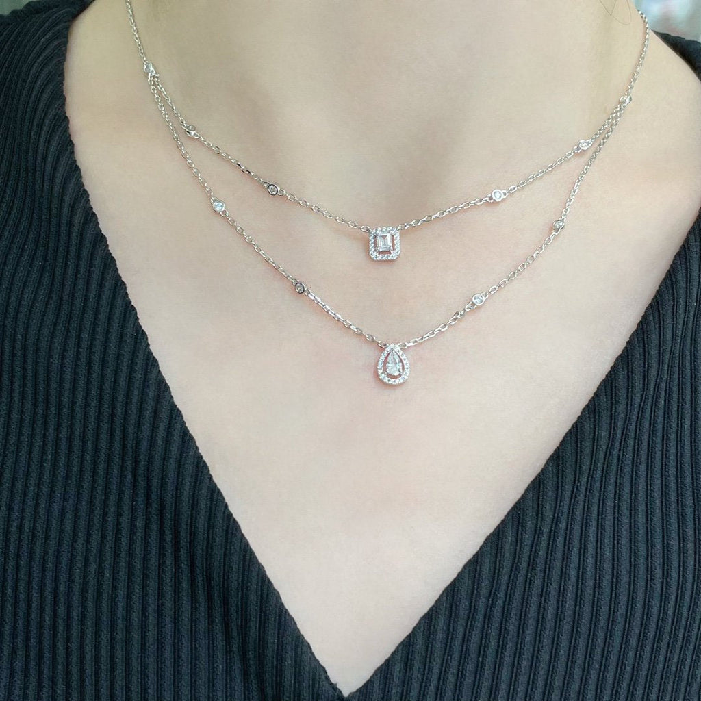 [Imperial Jewelrys]MY TWIN 2 ROW DIAMOND NECKLACE