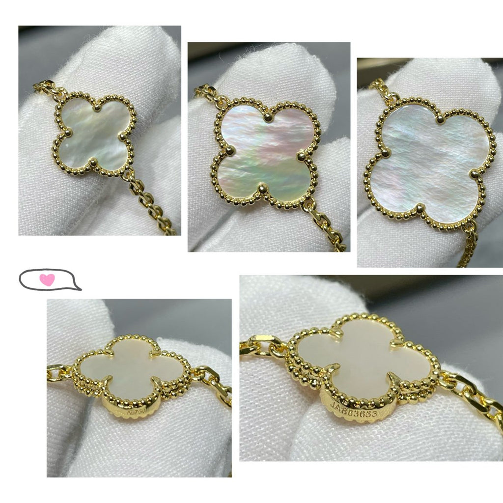 ¡®Imperial¡¯CLOVER 16 MOTIF WHITE MOP GOLD NECKLACE
