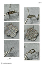 ¡®Imperial¡¯CLOVER 25MM LARGE PENDANT DIAMOND PAVED SILVER NECKLACE